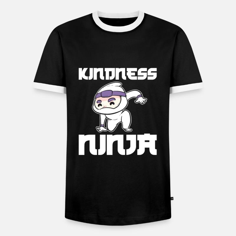 Mobbing Ninja - Männer Kontrast-T-Shirt - Schwarz/Weiß