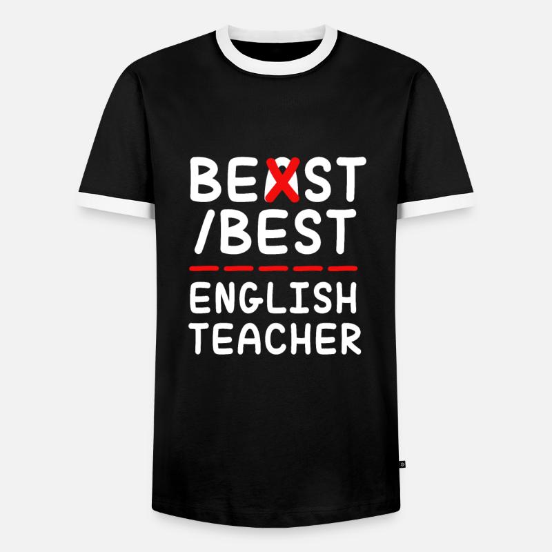 Englischlehrerin Englisch Lehrer - Männer Kontrast-T-Shirt - Schwarz/Weiß