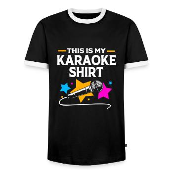 Karaoké - T-shirt contrasté Homme - noir/blanc - Devant - AI Model Female 172 light (172cm) & AI Model Male 178 light (178cm)