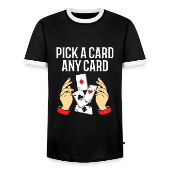 magicien magicien - T-shirt contrasté Homme - noir/blanc - Devant - AI Model Female 172 light (172cm) & AI Model Male 178 light (178cm)