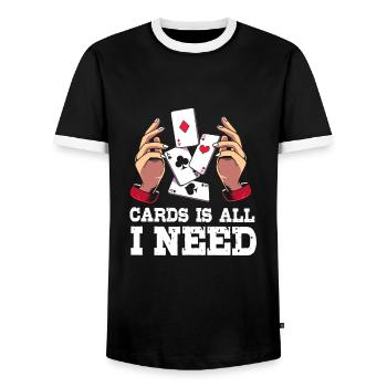 wizard magic magician - Men's Ringer Shirt - black/white - Front - AI Model Female 172 light (172cm) & AI Model Male 178 light (178cm)