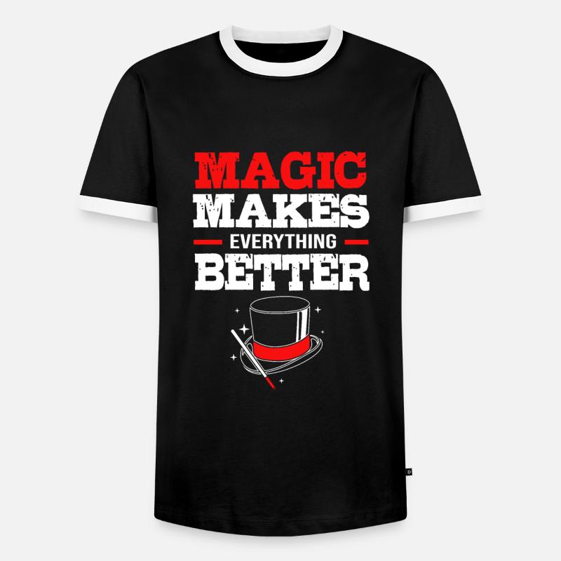 wizard magic magician - Men's Ringer Shirt - black/white