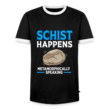 Geologist Geology - Men's Ringer Shirt - black/white - Front - AI Model Female 172 light (172cm) & AI Model Male 178 light (178cm)