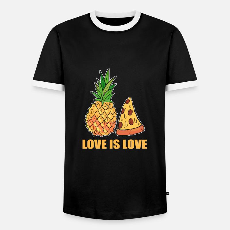 Pineapple - Men's Ringer Shirt - black/white