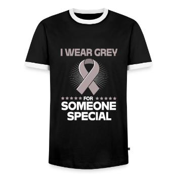 Hirntumor Tumor Gehirn Krebs-Überlebender - Männer Kontrast-T-Shirt - Schwarz/Weiß - Vorne - AI Model Female 172 light (172cm) & AI Model Male 178 light (178cm)