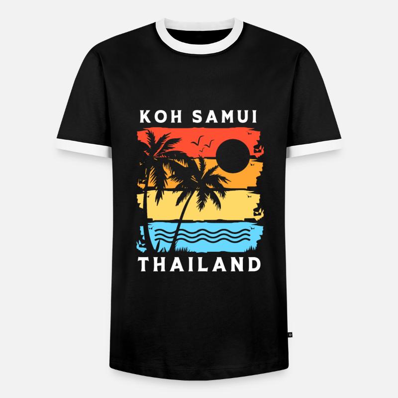 Thai - Männer Kontrast-T-Shirt - Schwarz/Weiß
