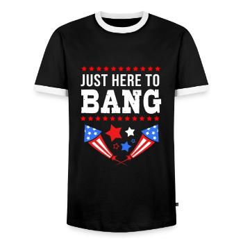 Vierter Juli Nationalfarben Nationalfeiertag USA - Männer Kontrast-T-Shirt - Schwarz/Weiß - Vorne - AI Model Female 172 light (172cm) & AI Model Male 178 light (178cm)