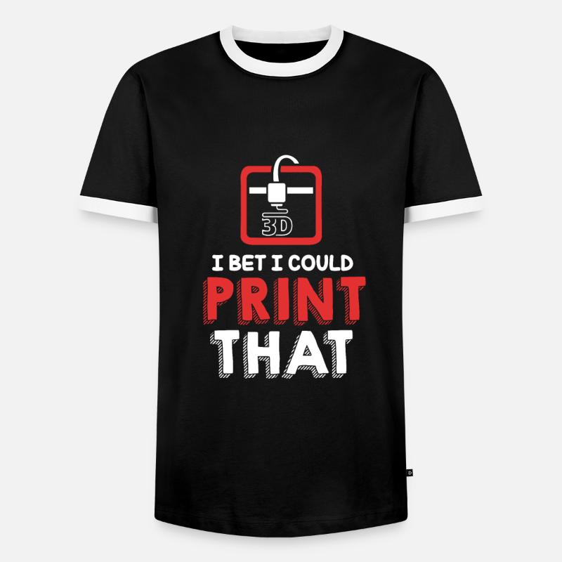 3D Printing - Men's Ringer Shirt - black/white