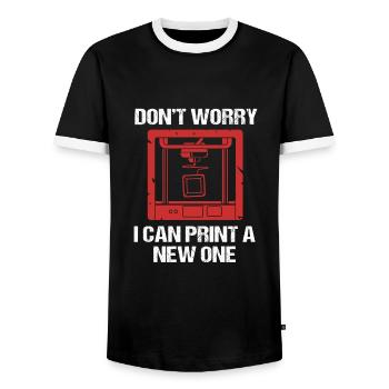 3D Druck - Männer Kontrast-T-Shirt - Schwarz/Weiß - Vorne - AI Model Female 172 light (172cm) & AI Model Male 178 light (178cm)