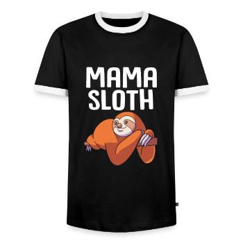 Paresseuse Maman Mère Fête des Mères - T-shirt contrasté Homme - noir/blanc - Devant - AI Model Female 172 light (172cm) & AI Model Male 178 light (178cm)