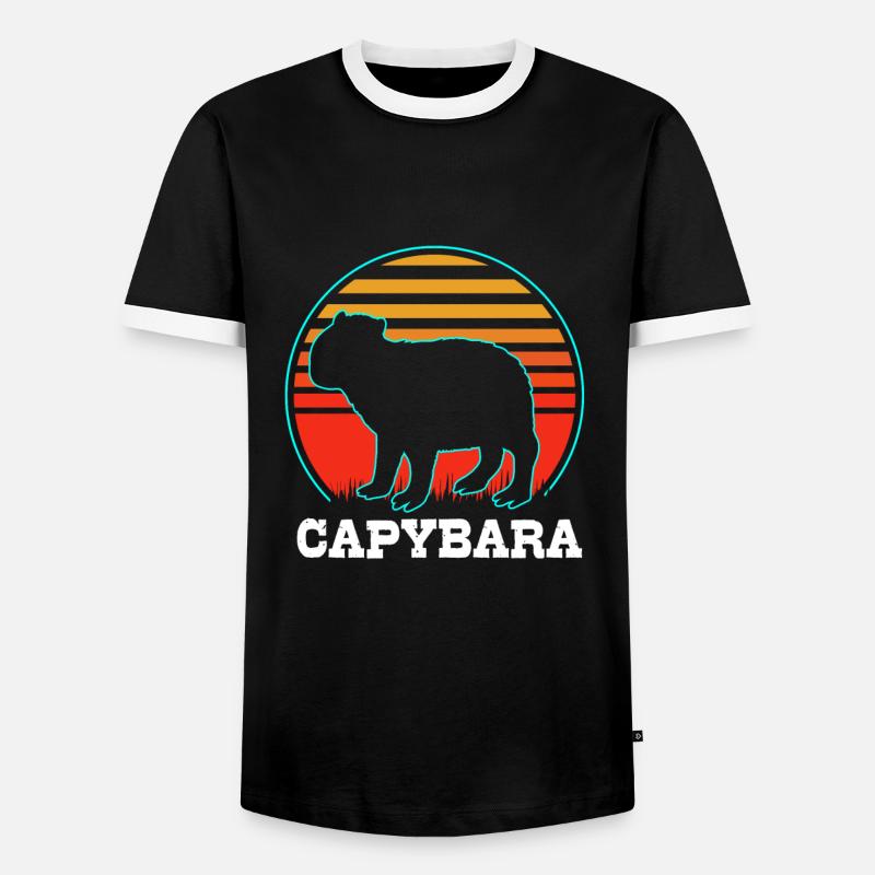 Capybara - Men's Ringer Shirt - black/white