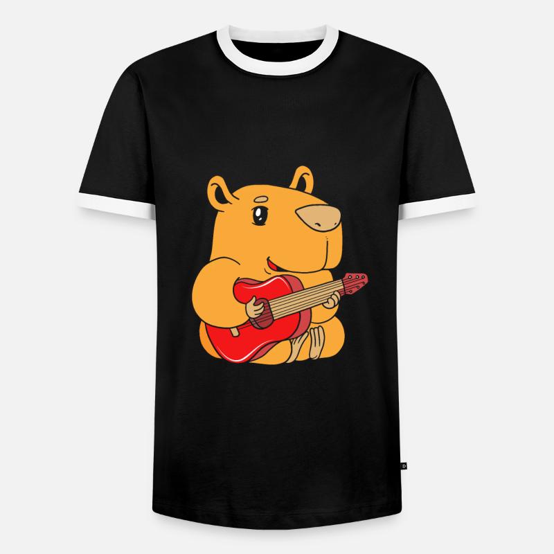 Capybara - Männer Kontrast-T-Shirt - Schwarz/Weiß