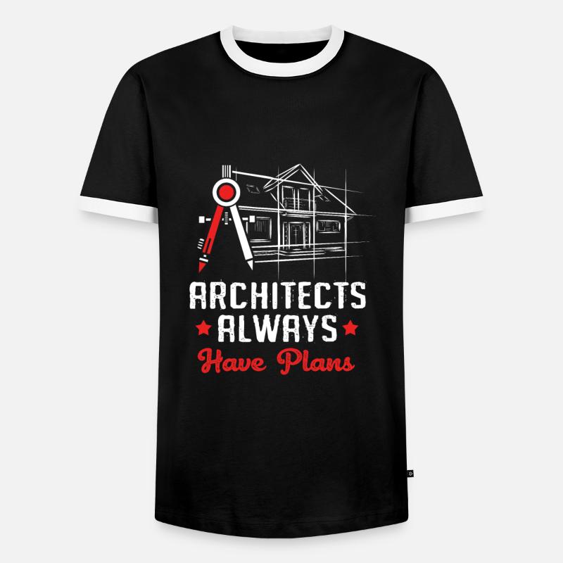 architect - Men's Ringer Shirt - black/white