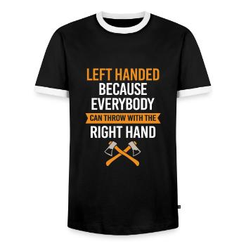 Axe - Men's Ringer Shirt - black/white - Front - AI Model Female 172 light (172cm) & AI Model Male 178 light (178cm)
