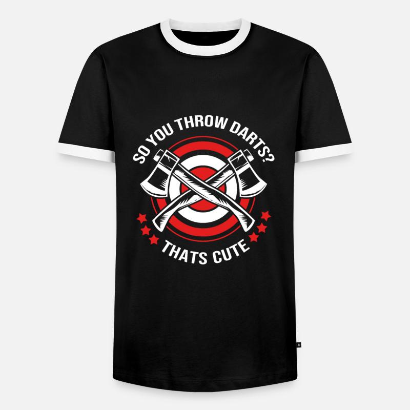 Axe Throwing - Men's Ringer Shirt - black/white