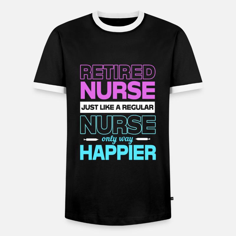 Krankenschwester Rente - Männer Kontrast-T-Shirt - Schwarz/Weiß