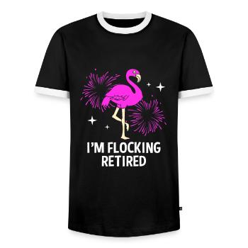 Krankenschwester Rente - Männer Kontrast-T-Shirt - Schwarz/Weiß - Vorne - AI Model Female 172 light (172cm) & AI Model Male 178 light (178cm)