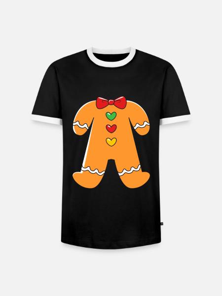 Lebkuchenmann Lebkuchenherz Lebkuchen Naschen - Männer Kontrast-T-Shirt - Schwarz/Weiß
