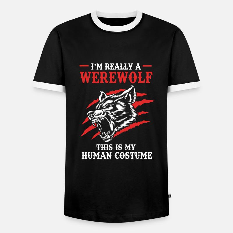 Werewolf - Men's Ringer Shirt - black/white