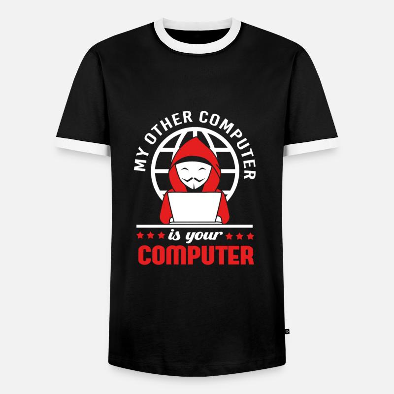 Cyber programmeur cybersécurité Hacker - T-shirt contrasté Homme - noir/blanc
