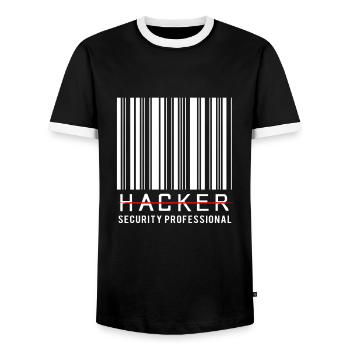 Cyber programmeur cybersécurité Hacker - T-shirt contrasté Homme - noir/blanc - Devant - AI Model Female 172 light (172cm) & AI Model Male 178 light (178cm)