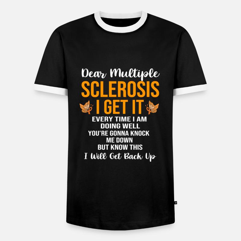Multiple Sclerosis MS - Men's Ringer Shirt - black/white