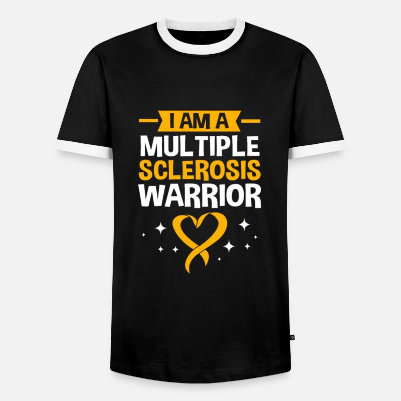 Multiple Sclerosis MS - Men's Ringer Shirt - black/white
