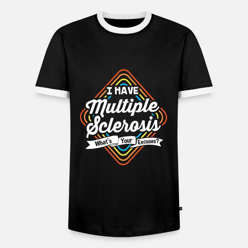 Multiple Sclerosis MS - Men's Ringer Shirt - black/white