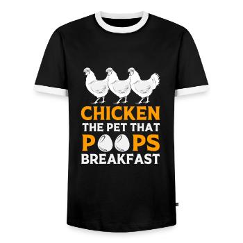 Poulet Volaille - T-shirt contrasté Homme - noir/blanc - Devant - AI Model Female 172 light (172cm) & AI Model Male 178 light (178cm)