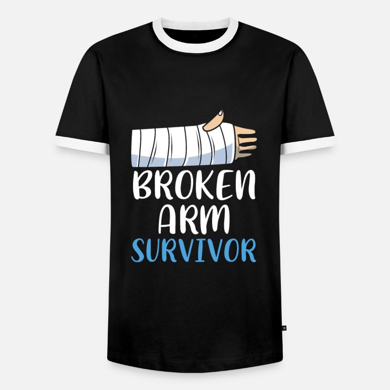 Gebrochener Arm Knochen Knochenbruch - Männer Kontrast-T-Shirt - Schwarz/Weiß