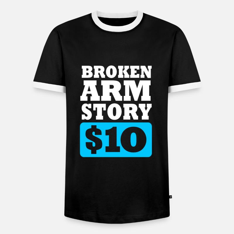 Gebrochener Arm Knochen Knochenbruch - Männer Kontrast-T-Shirt - Schwarz/Weiß