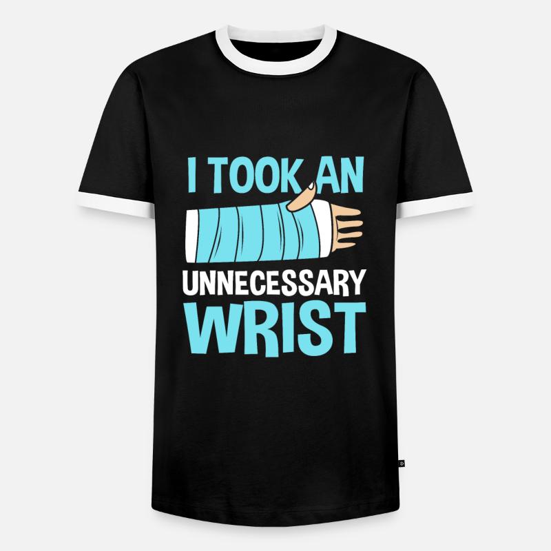 Gebrochener Arm Knochen Knochenbruch - Männer Kontrast-T-Shirt - Schwarz/Weiß