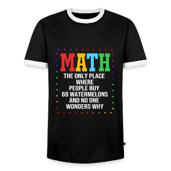 Mathematics - Men's Ringer Shirt - black/white - Front - AI Model Female 172 light (172cm) & AI Model Male 178 light (178cm)
