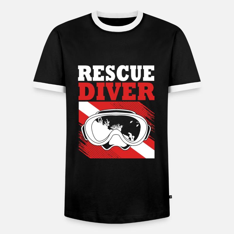 Dive - Men's Ringer Shirt - black/white
