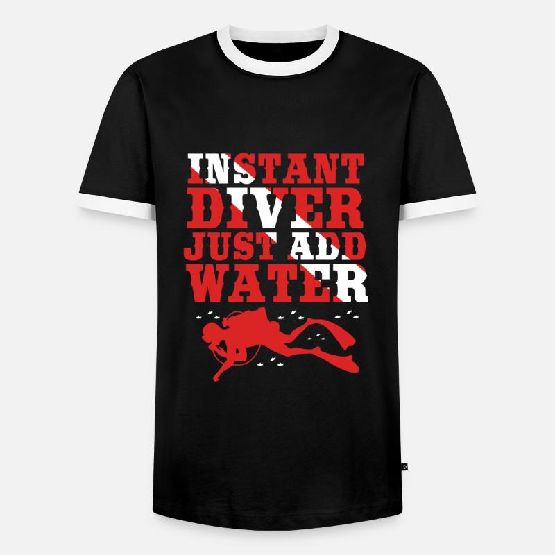 Tauchen - Männer Kontrast-T-Shirt - Schwarz/Weiß
