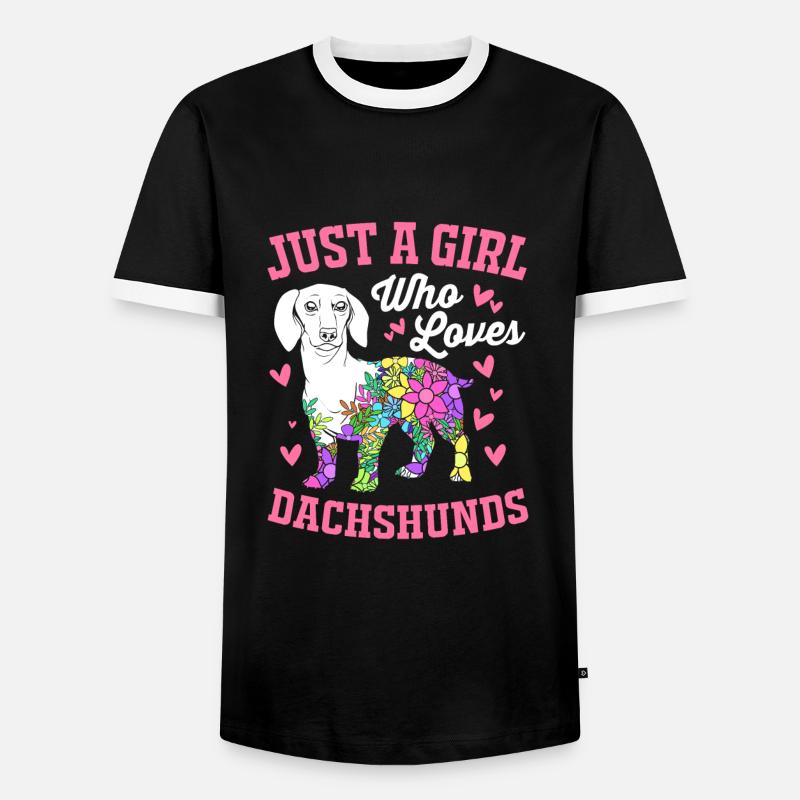 Dackel - Männer Kontrast-T-Shirt - Schwarz/Weiß