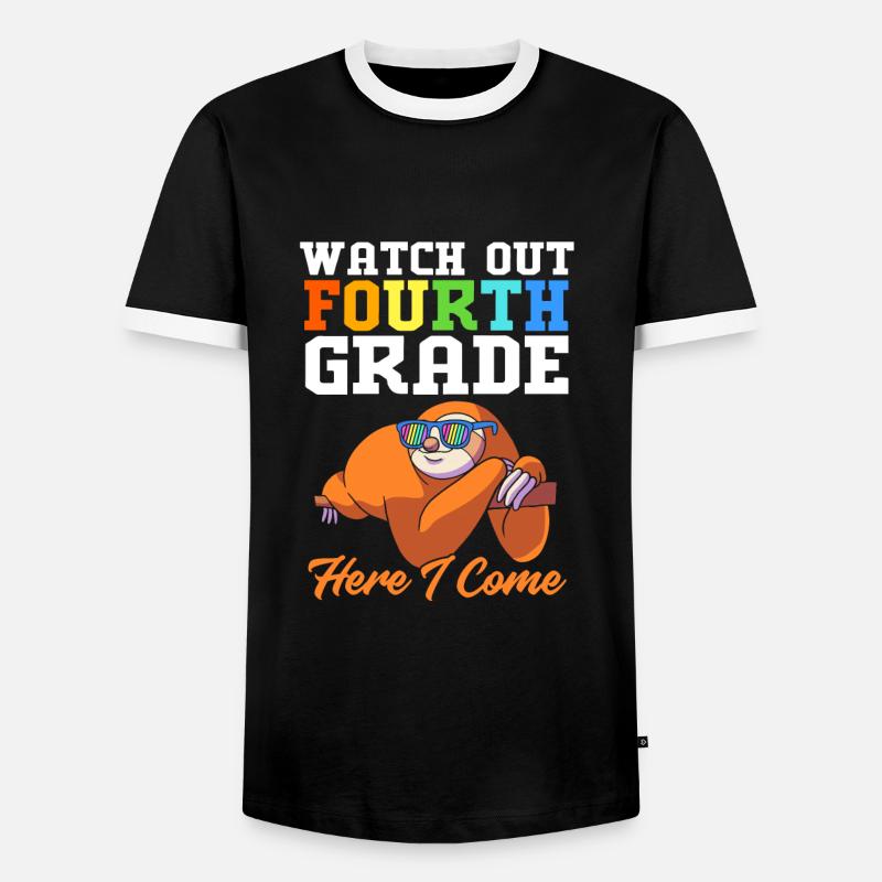 4th Grade - Men's Ringer Shirt - black/white