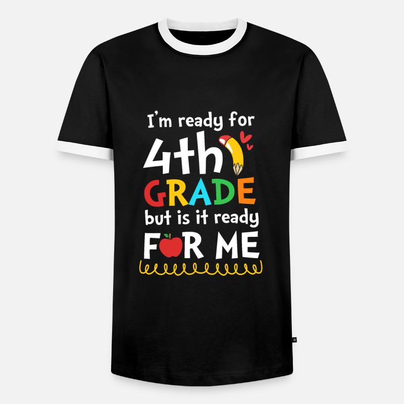 4th Grade - Men's Ringer Shirt - black/white