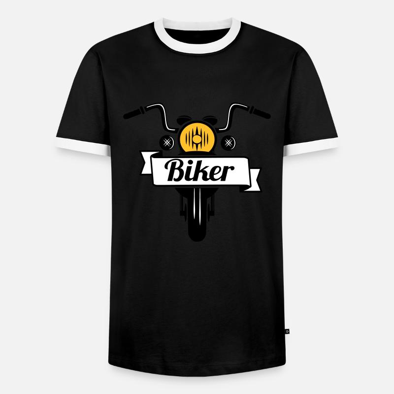 Biker - Männer Kontrast-T-Shirt - Schwarz/Weiß