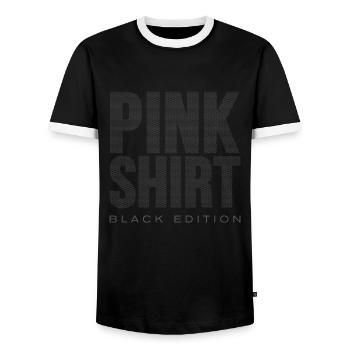 Pink Shirt Black Edition - Men's Ringer Shirt - black/white - Front - AI Model Female 172 light (172cm) & AI Model Male 178 light (178cm)
