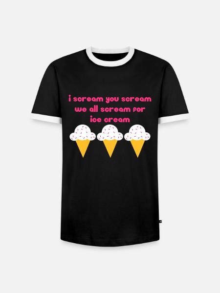 I scream you scream we all scream for ice cream - Men's Ringer Shirt - black/white