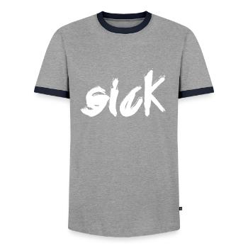 krank - Männer Kontrast-T-Shirt - Grau/Navy  - Vorne - AI Model Female 172 light (172cm) & AI Model Male 178 light (178cm)