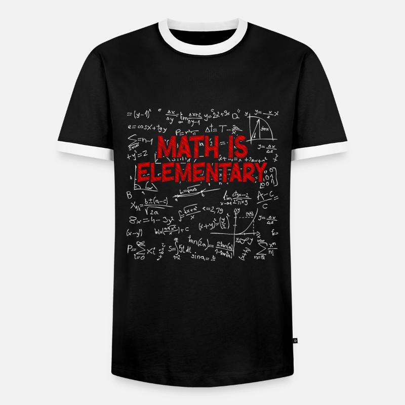 Math Is Elementary Math Teacher - Men's Ringer Shirt - black/white