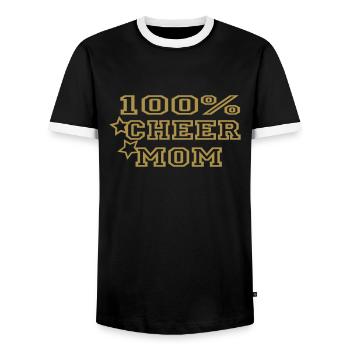 cheermom - Männer Kontrast-T-Shirt - Schwarz/Weiß - Vorne - AI Model Female 172 light (172cm) & AI Model Male 178 light (178cm)