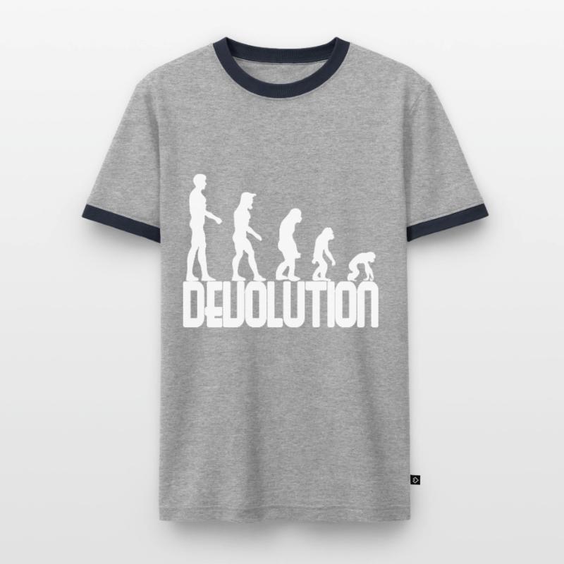 Conception simple de Devolution Evolution T-shirt contrasté Homme