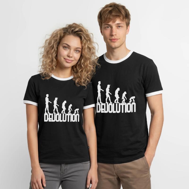 Devolution Evolution simple design Men's Ringer Shirt