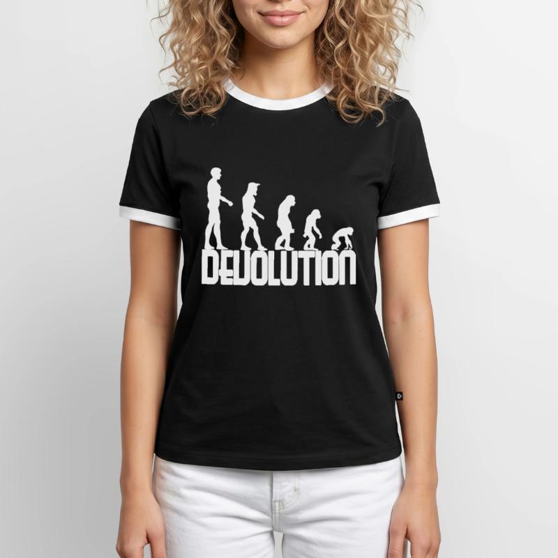 Devolution Evolution simple design Men's Ringer Shirt