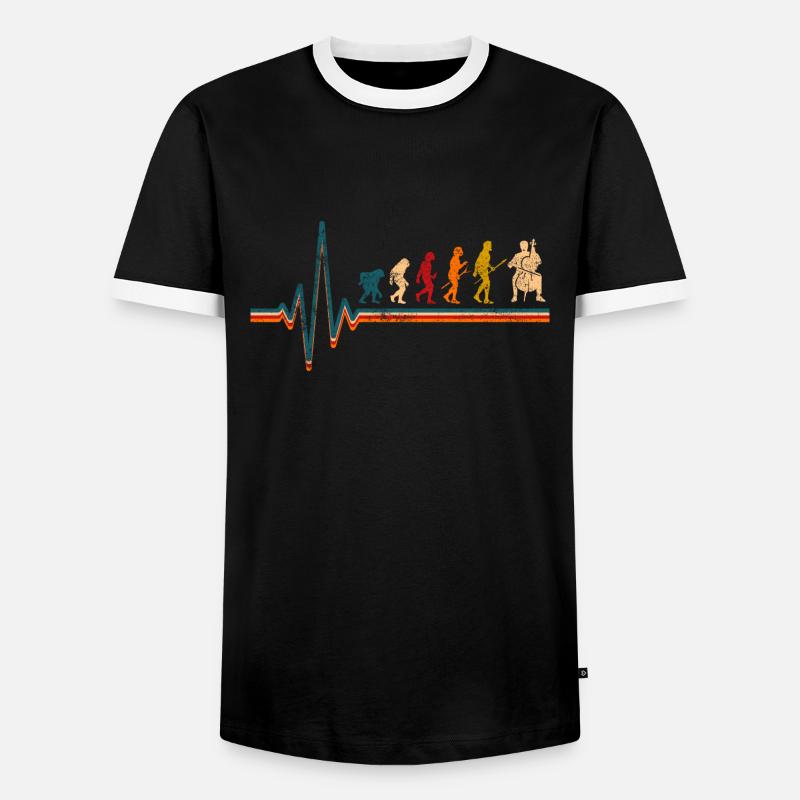 Cello Evolution Cellist - Männer Kontrast-T-Shirt - Schwarz/Weiß