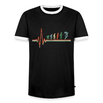 Nageurs Natation - T-shirt contrasté Homme - noir/blanc - Devant - AI Model Female 172 light (172cm) & AI Model Male 178 light (178cm)