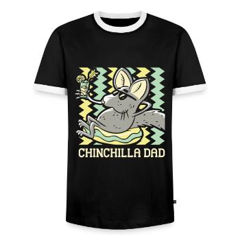Chinchilla Papa - T-shirt contrasté Homme - noir/blanc - Devant - AI Model Female 172 light (172cm) & AI Model Male 178 light (178cm)